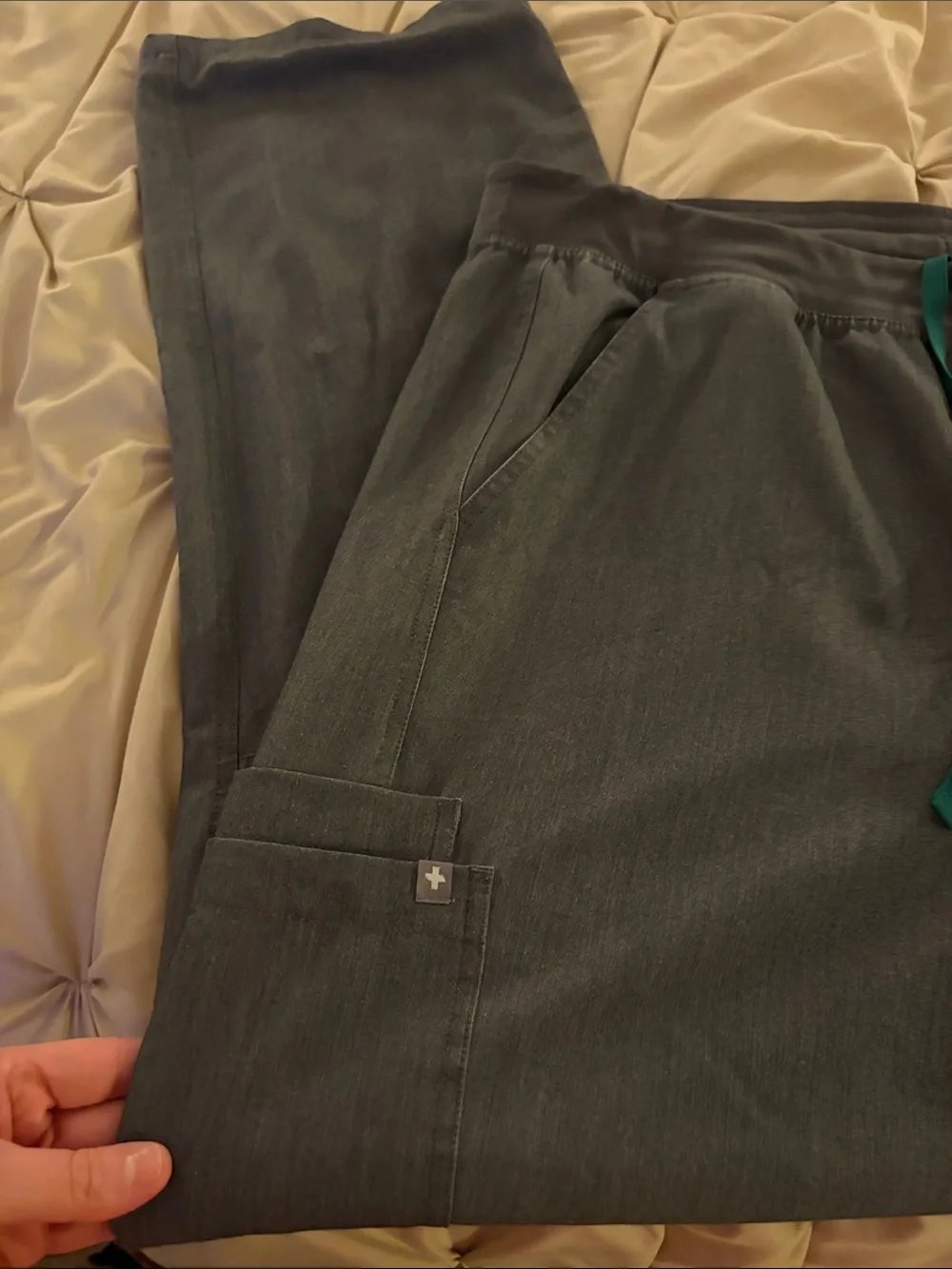 Men's Gray Straight Legged Figs Scrub Pants